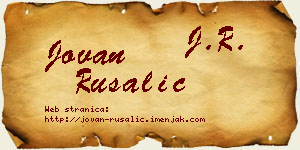 Jovan Rusalić vizit kartica